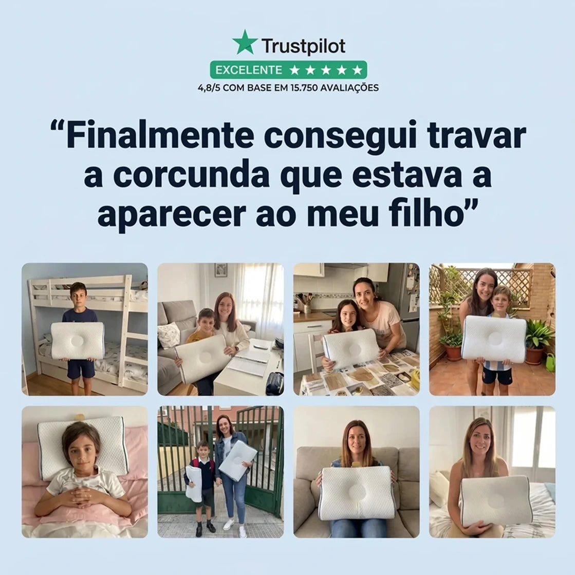 Almofada Ergonómica desenvolvida para Corrigir e Endireitar as Costas do teu Filho