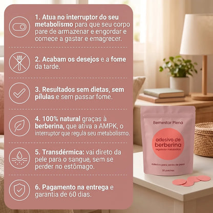 Adesivos de Berberina Para a Perda de Peso e Controlo do Metabolismo — Bemestar Plena®